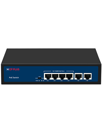 6 Ports Switch With 4 PoE Ports & 2 Uplink Ports